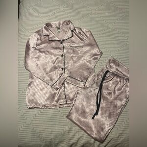 In Bloom Pink Polka Dot Satin Pajama Set